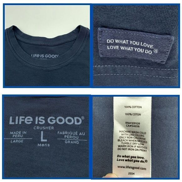 Life is Good Grinch Max Pets Closer Crusher Tee, Dark Grey Men's Size Large - Picture 7 of 8